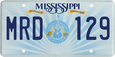 MS license plate MRD129