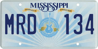 MS license plate MRD134