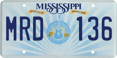 MS license plate MRD136