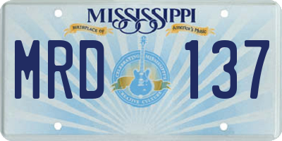 MS license plate MRD137