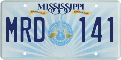 MS license plate MRD141