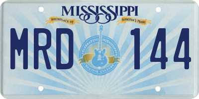 MS license plate MRD144