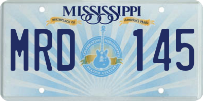 MS license plate MRD145