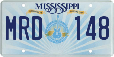 MS license plate MRD148