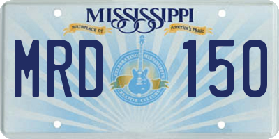 MS license plate MRD150