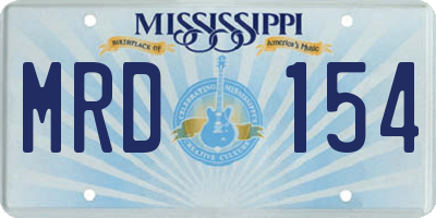 MS license plate MRD154