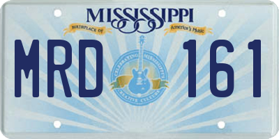 MS license plate MRD161