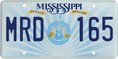 MS license plate MRD165