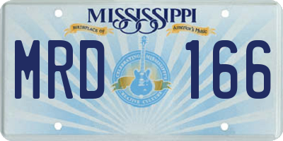 MS license plate MRD166