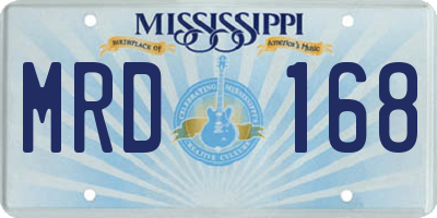 MS license plate MRD168