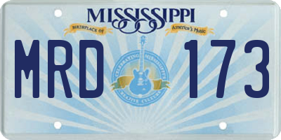 MS license plate MRD173