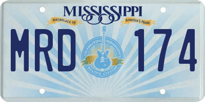 MS license plate MRD174