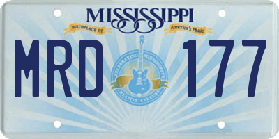 MS license plate MRD177