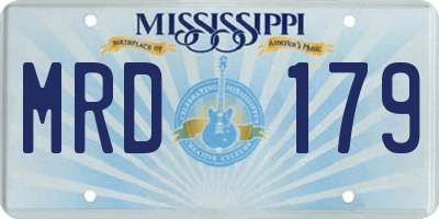 MS license plate MRD179