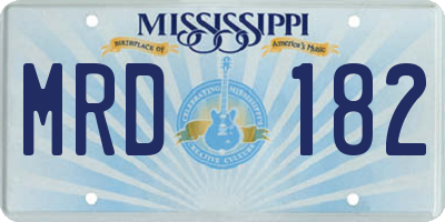 MS license plate MRD182
