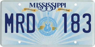 MS license plate MRD183