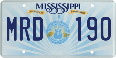 MS license plate MRD190