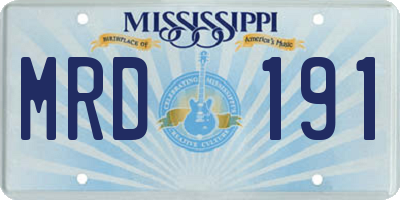 MS license plate MRD191
