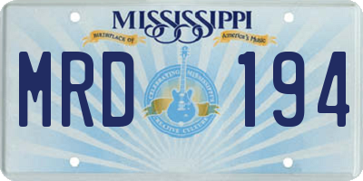MS license plate MRD194