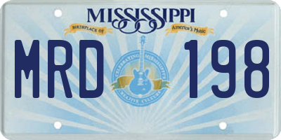 MS license plate MRD198