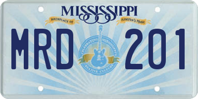 MS license plate MRD201