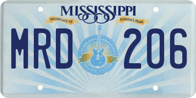 MS license plate MRD206