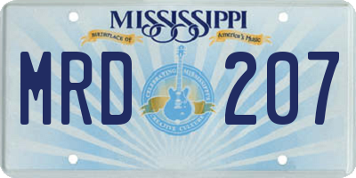 MS license plate MRD207