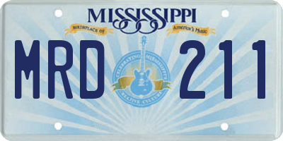 MS license plate MRD211