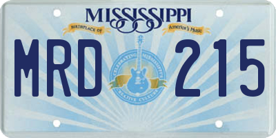 MS license plate MRD215