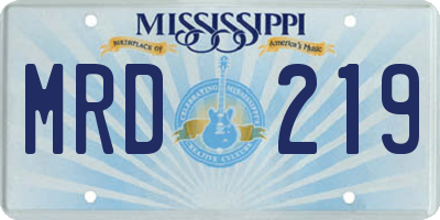 MS license plate MRD219