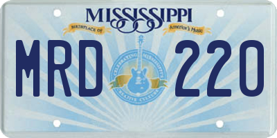 MS license plate MRD220