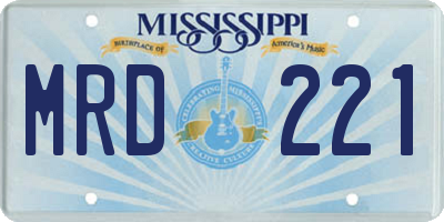 MS license plate MRD221