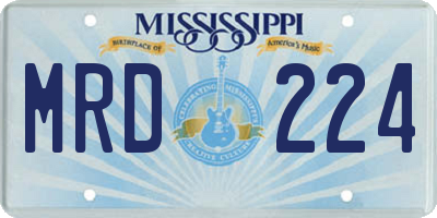 MS license plate MRD224
