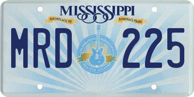MS license plate MRD225