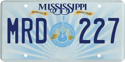MS license plate MRD227