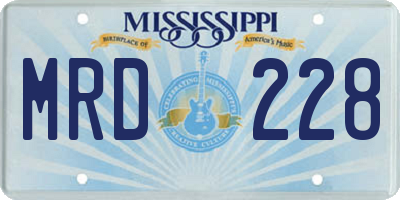 MS license plate MRD228