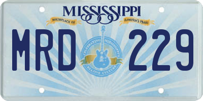 MS license plate MRD229
