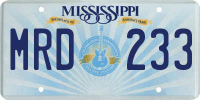 MS license plate MRD233