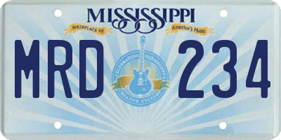 MS license plate MRD234