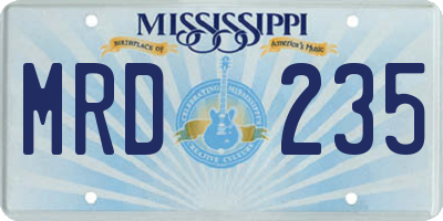 MS license plate MRD235
