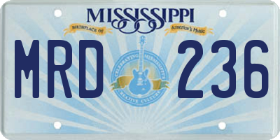 MS license plate MRD236