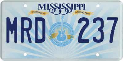 MS license plate MRD237