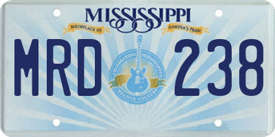 MS license plate MRD238