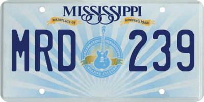 MS license plate MRD239