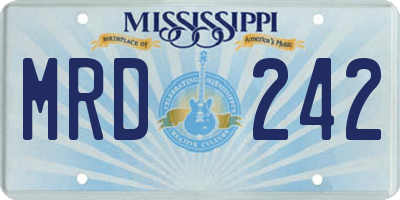 MS license plate MRD242