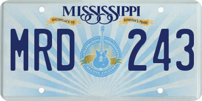 MS license plate MRD243