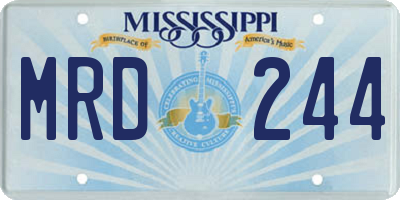 MS license plate MRD244
