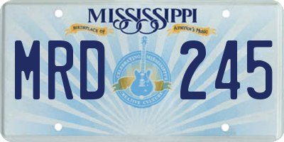 MS license plate MRD245