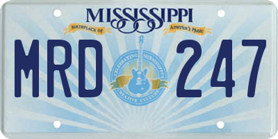 MS license plate MRD247