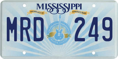 MS license plate MRD249